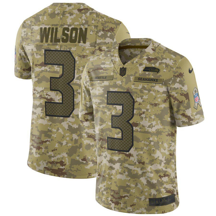 Men Seattle Seahawks #3 Wilson Nike Camo Salute to Service Retired Player Limited NFL Jerseys->cincinnati bengals->NFL Jersey